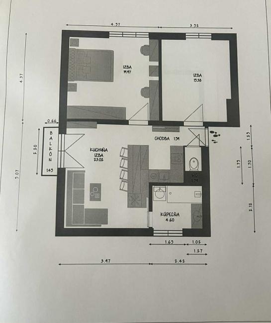 3 izbový byt s balkónom a garážou na PREDAJ - VII.sídl. KOMÁRNO  Okres Komárno ksk-PN-1525